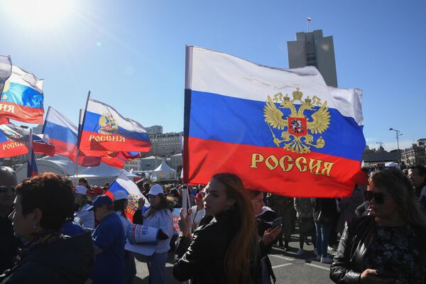 A rally is held in Vladivostok, Russia&#x27;s Far East, in support of the residents of the liberated territories of Donbass and Ukraine. - Sputnik International