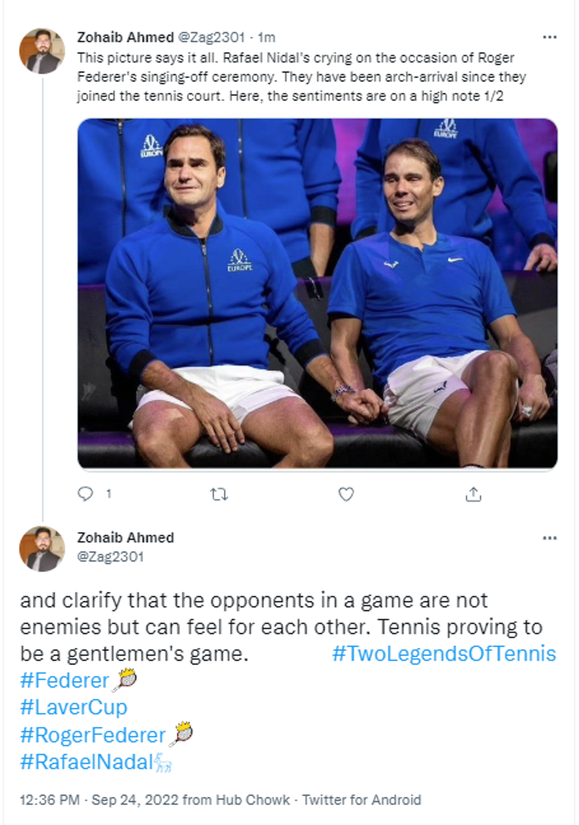 Netizens react to Roger Federer bidding an emotional goodbye to tennis, leaving Rafael Nadal and several others in tears - Sputnik International, 1920, 24.09.2022