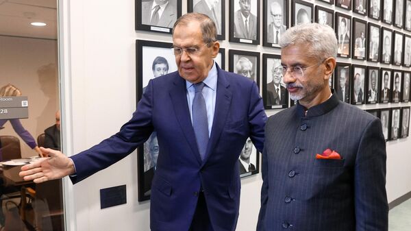 Russian Foreign Minister Sergey Lavrov and India Foreign Minister Subrahmanyam Jaishankar's meeting on the margins of the 77 UNGA in New York - Sputnik International