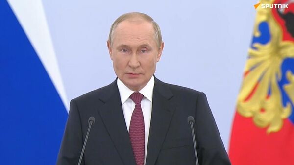 Vladimir Putin Speaks at Ceremony on Accession of New Territories Into Russian Federation - Sputnik International
