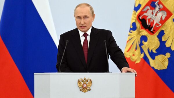 Vladimir Putin Speaks at Ceremony on Accession of New Territories Into Russia - Sputnik International