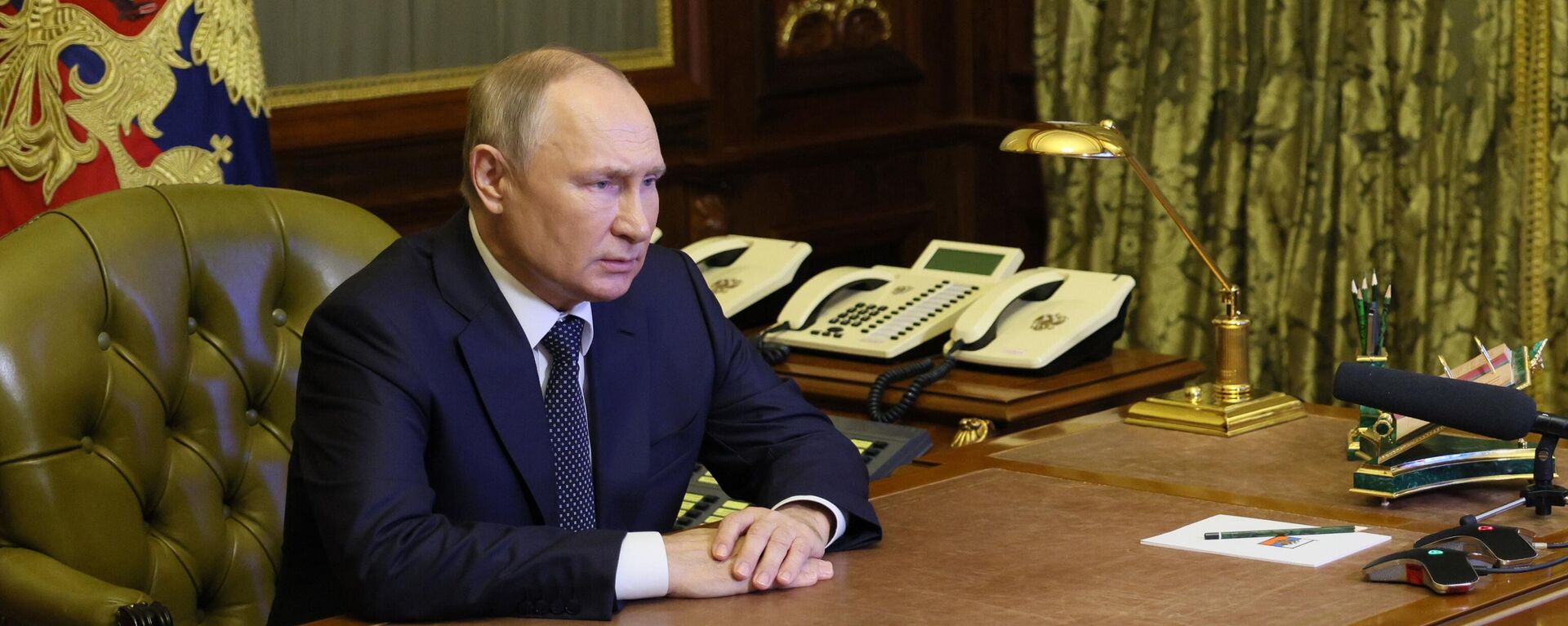 President Vladimir Putin at a virtual meeting of the Russian Security Council. Monday, October 10, 2022. - Sputnik International, 1920, 10.10.2022