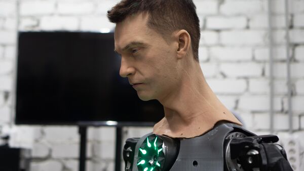 A humanoid robot developed by Promobot, a Russian robot manufacturer - Sputnik International