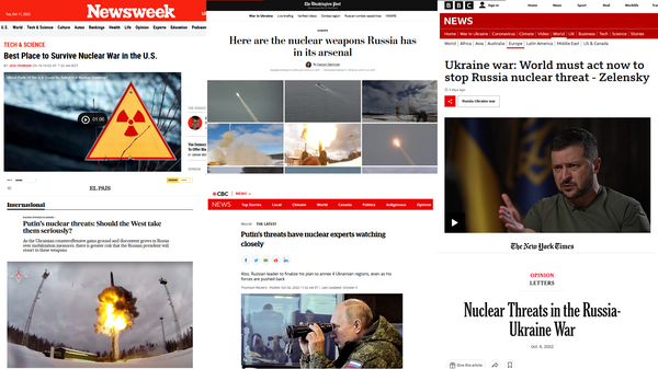 Sampling of recent media reporting on supposed Russian plans to use nuclear weapons. - Sputnik International