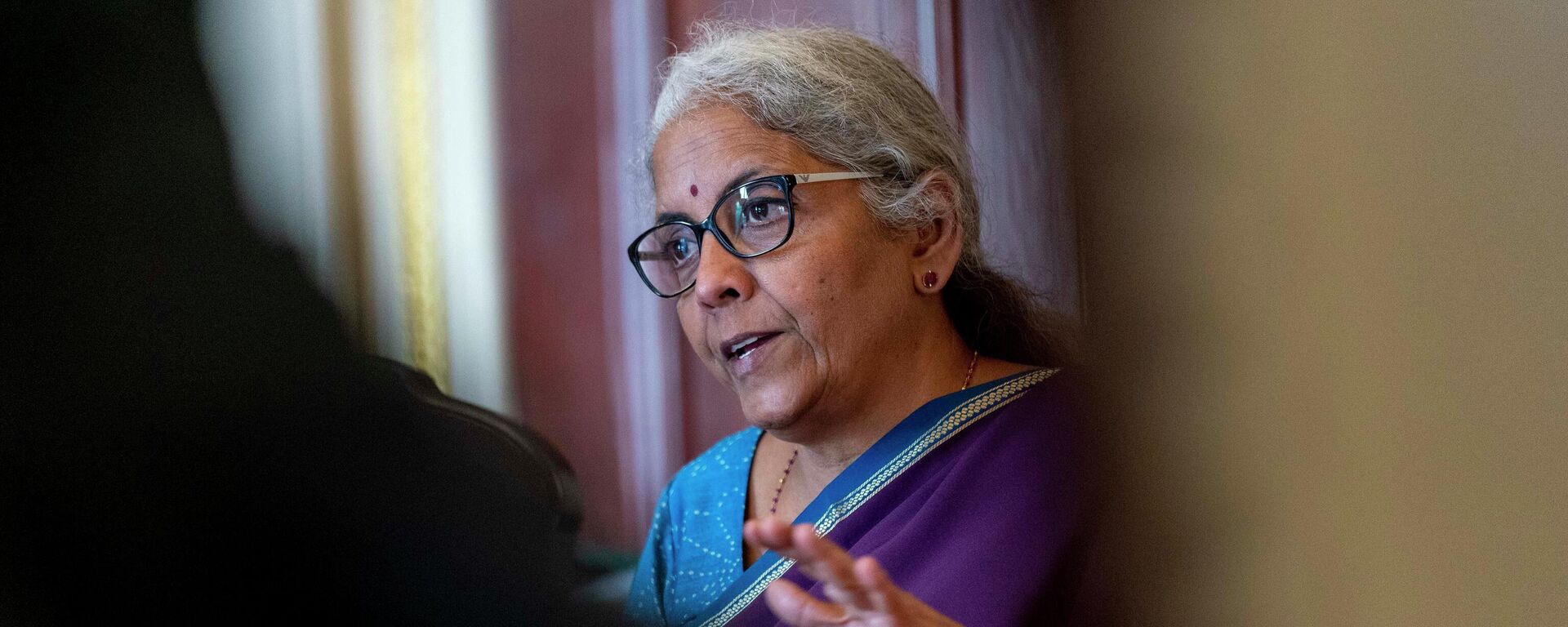 Finance Minister of India Nirmala Sitharaman speaks during a meeting with Treasury Secretary Janet Yellen at the Department of Treasury in Washington, Tuesday, Oct. 11, 2022. - Sputnik International, 1920, 12.10.2022