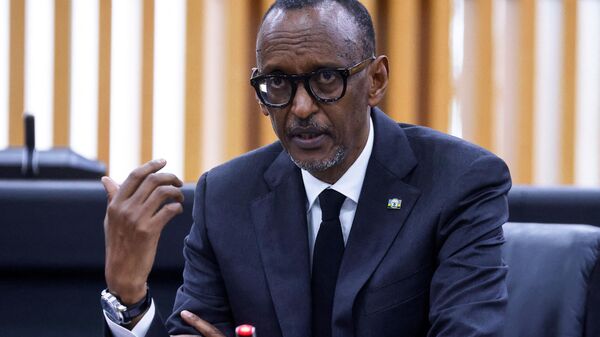 Rwanda's President Paul Kagame attends a bilateral meeting with his French counterpart at the Presidential Palace in Kigali on May 27, 2021. - Sputnik International