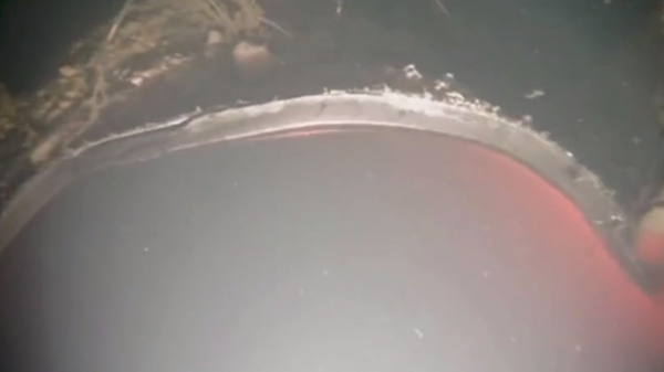 Screengrab of video by Swedish media showing underwater drone footage of damaged Nord Stream pipeline. - Sputnik International