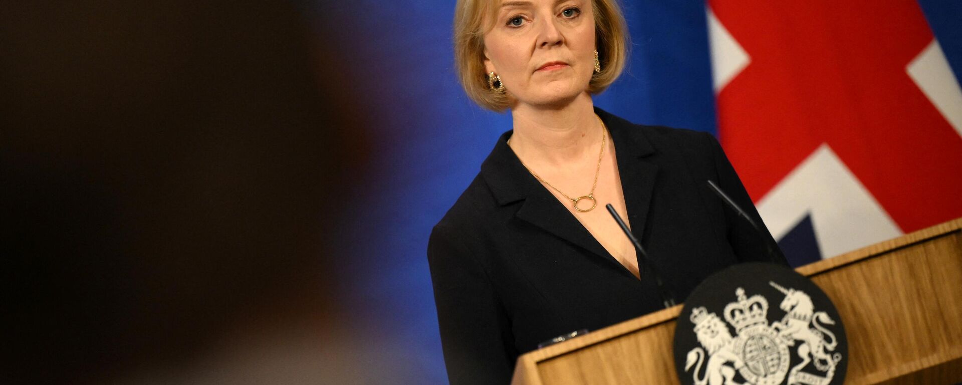 Britain's Prime Minister Liz Truss holds a press conference in the Downing Street Briefing Room in central London on October 14, 2022. - Sputnik International, 1920, 20.10.2022