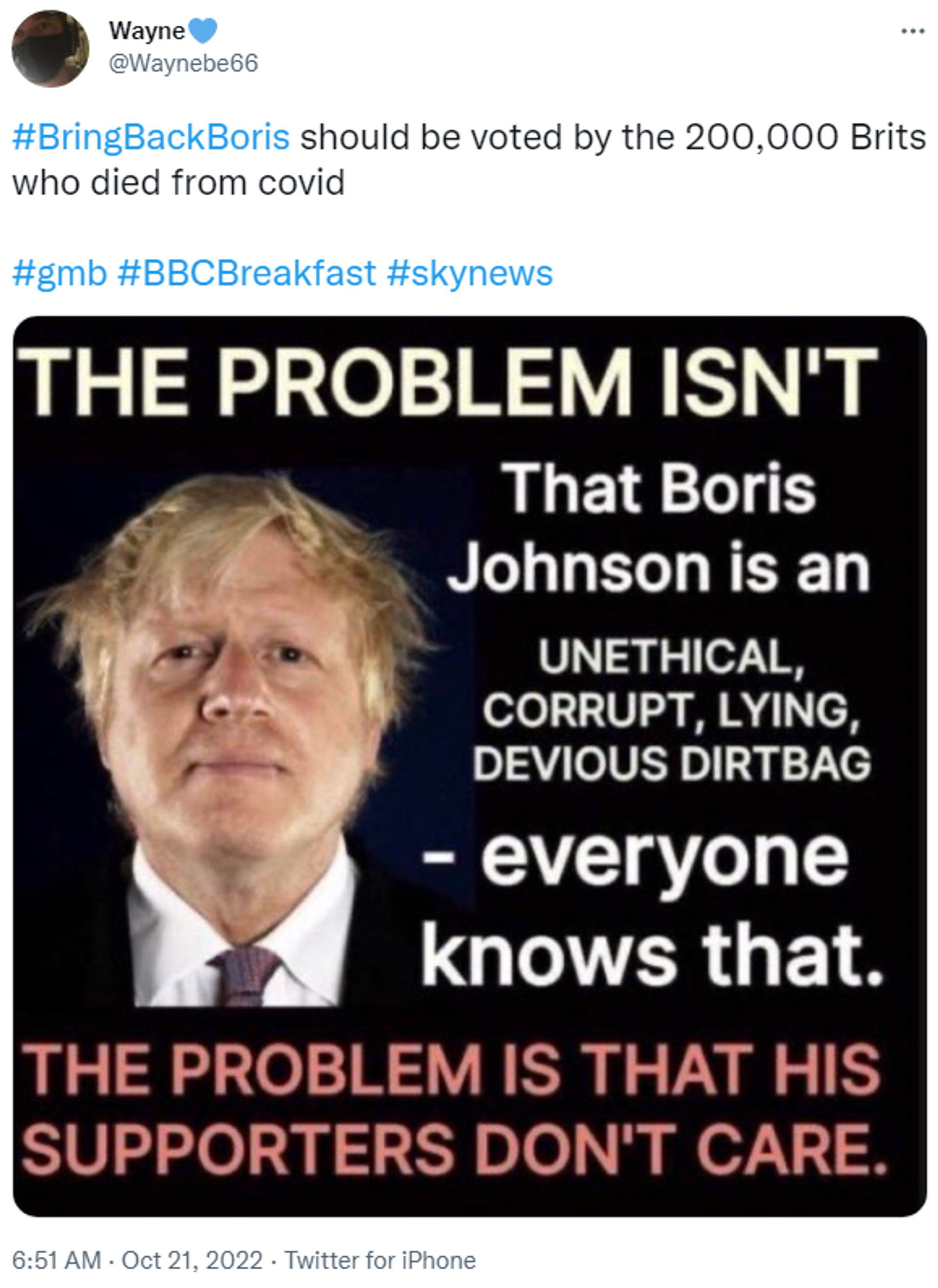 Tweet opposing a possible comeback by former British prime minister Boris Johnson - Sputnik International, 1920, 21.10.2022