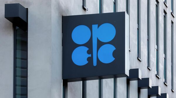 The logo of the Organization of the Petroleum Exporting Countries (OPEC) is seen outside of OPEC's headquarters in Vienna, Austria, Thursday, March 3, 2022.  - Sputnik International