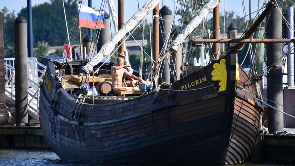 Historical boat replica Pilgrim in Washington - Sputnik International