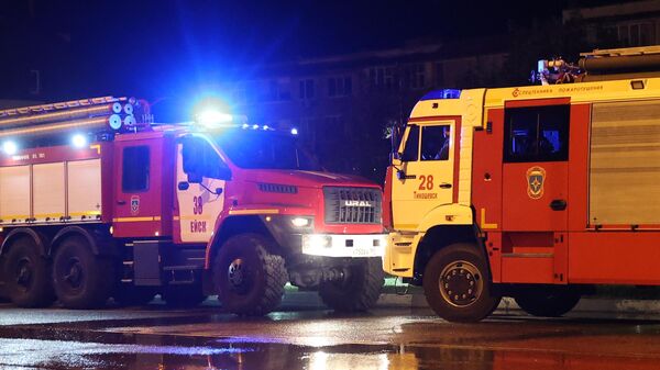 Vehicles of the fire service of the Ministry of Emergency Situations of Russia - Sputnik International