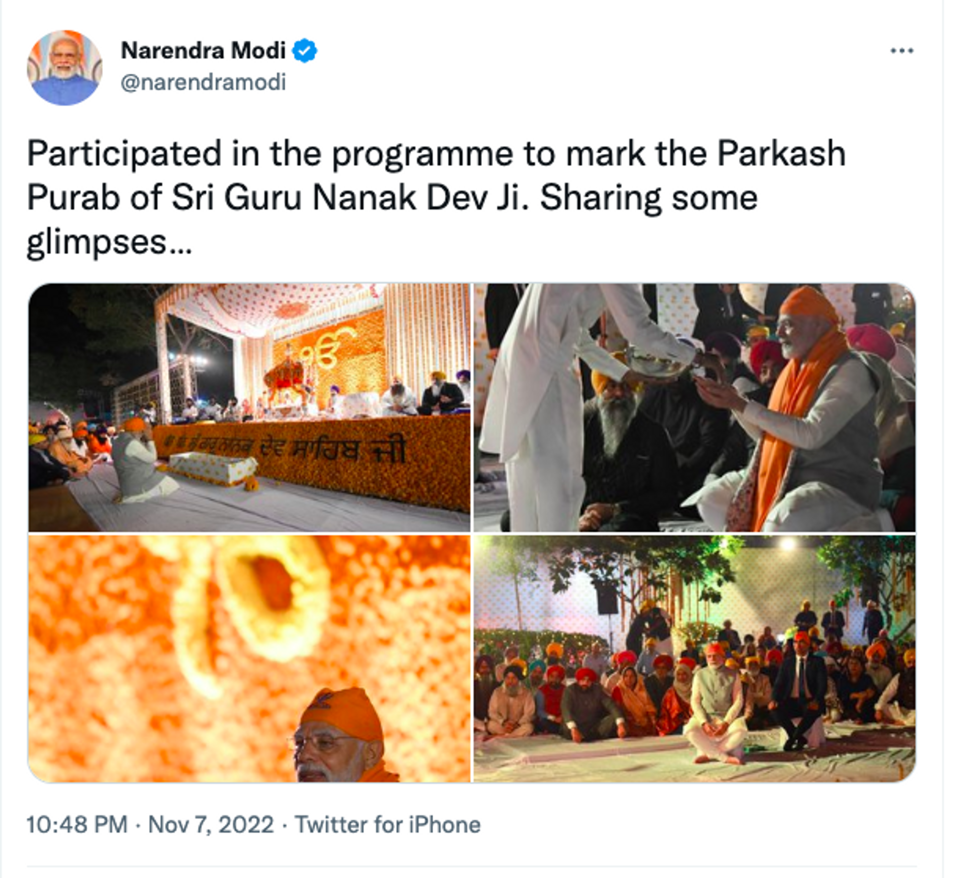Prime Minster Narendra Modi on Guru Purab - Sputnik International, 1920, 08.11.2022