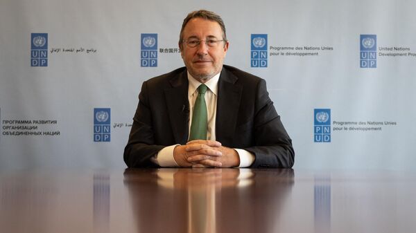 Administrator of the United Nations Development Programme, Achim Steiner, speaks during an interview at the Development Programme Headquarters on September 2, 2022 in New York. - Sputnik International