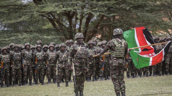 Members of the Kenya Defence Forces (KDF) take part in a flag-handover ceremony, ahead of a future deployment to eastern Congo as part of the newly-created East African Community Regional Force (EACRF), at the Embakasi garrison in Nairobi, Kenya Wednesday, Nov. 2, 2022. - Sputnik International
