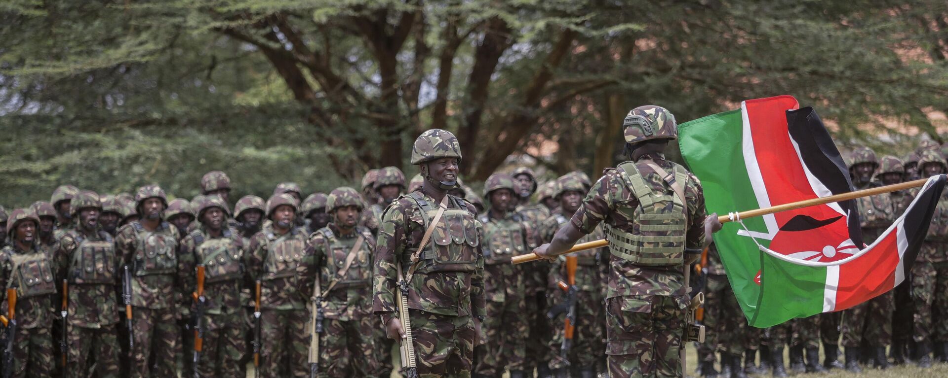 Members of the Kenya Defence Forces (KDF) take part in a flag-handover ceremony, ahead of a future deployment to eastern Congo as part of the newly-created East African Community Regional Force (EACRF), at the Embakasi garrison in Nairobi, Kenya Wednesday, Nov. 2, 2022. - Sputnik International, 1920, 13.11.2022