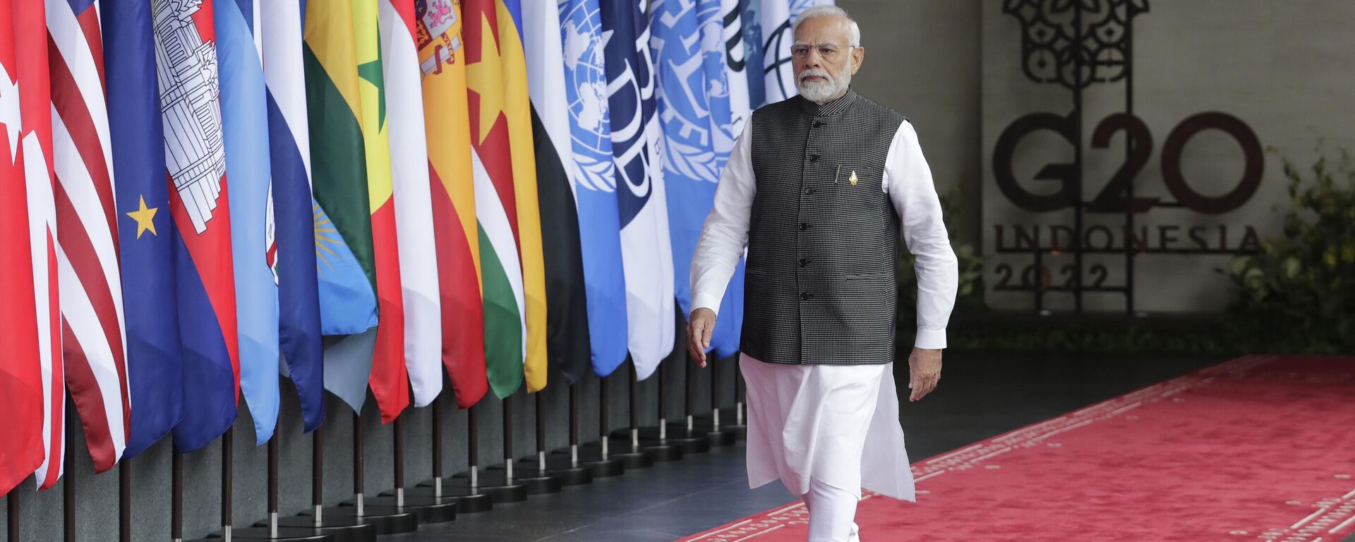 Indian Prime Minister Narendra Modi arrives during the G20 Summit in Nusa Dua, Bali, Indonesia, Tuesday Nov. 15, 2022. - Sputnik International, 1920, 15.11.2022