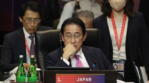 Japan's Prime Minister Fumio Kishida attends a session at the G20 Leaders' Summit, in Nusa Dua, Bali, Indonesia, Wednesday, Nov. 16, 2022.  - Sputnik International