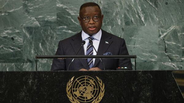 President of Sierra Leone Julius Maada Bio addresses the 77th session of the United Nations General Assembly, at U.N. headquarters, Wednesday, Sept. 21, 2022.  - Sputnik International