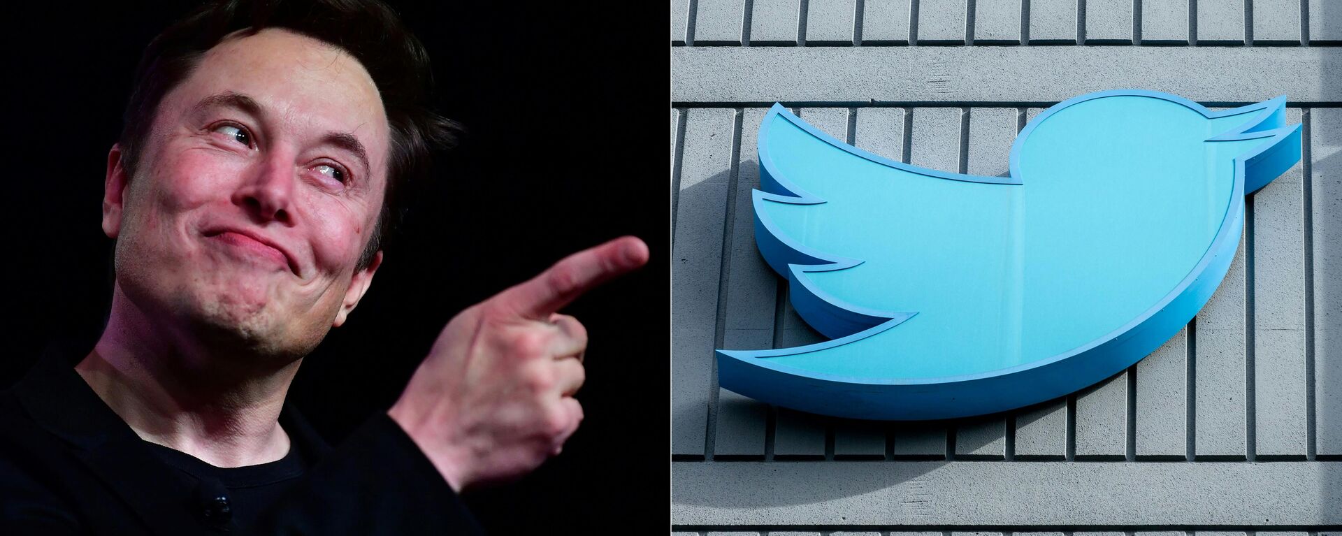Tesla CEO Elon Musk on March 14, 2019, Hawthorne, California and the Twitter logo outside their headquarters in San Francisco, California on October 28, 2022. Tesla CEO Elon Musk on March 14, 2019, Hawthorne, California and the Twitter logo outside their headquarters in San Francisco, California on October 28, 2022. - Sputnik International, 1920, 22.01.2023