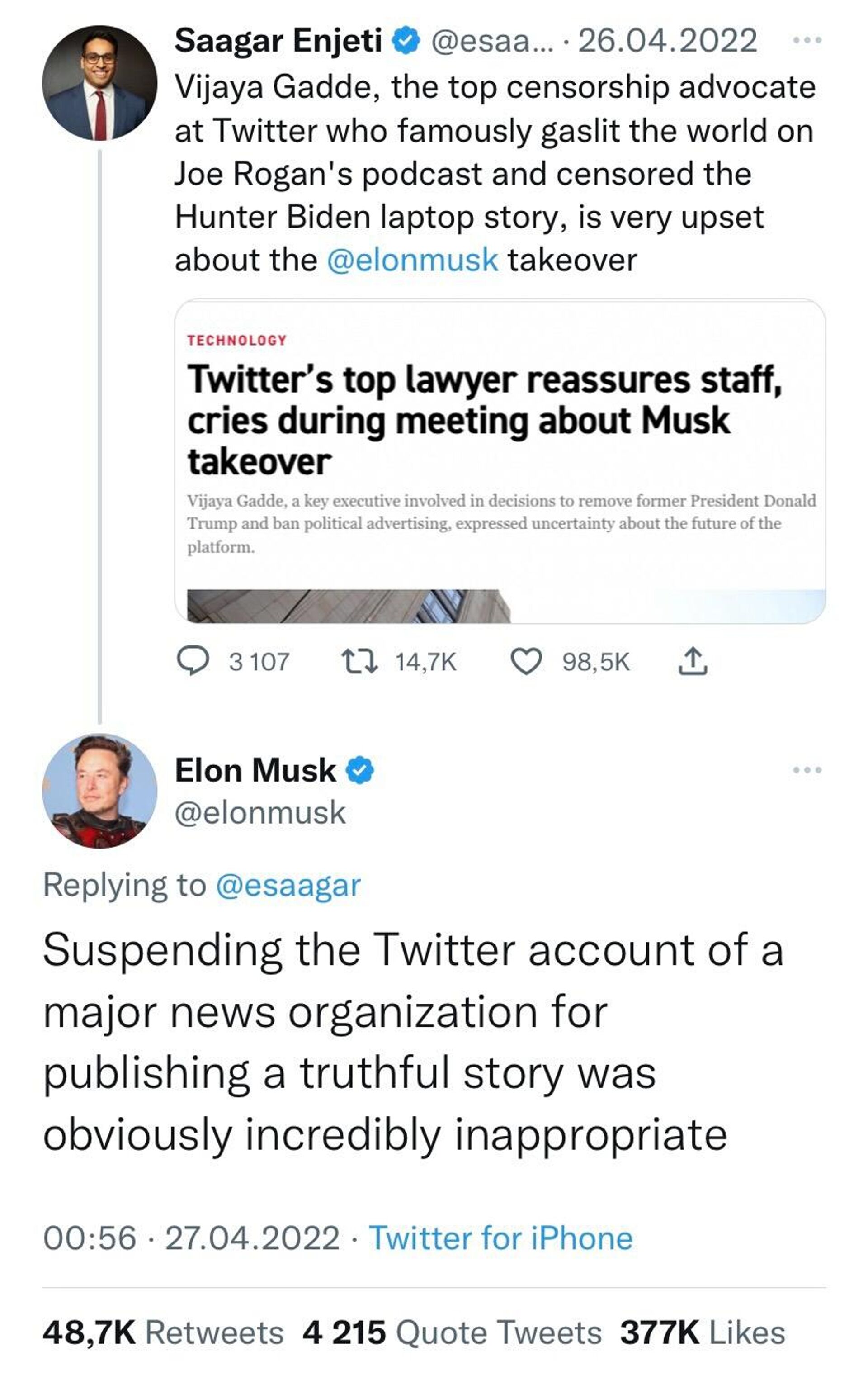 Twitter screenshot of Elon Musk post - Sputnik International, 1920, 25.11.2022
