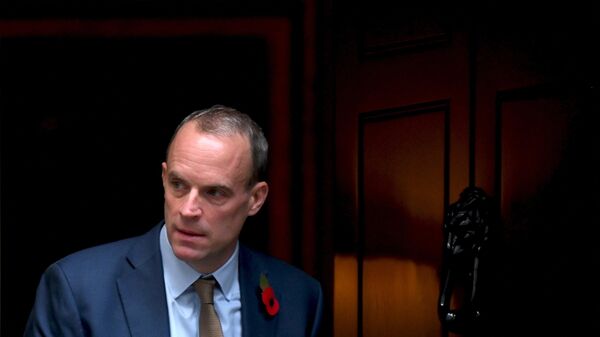 Britain's Justice Secretary and Deputy Prime Minister Dominic Raab leaves after attending a Cabinet meeting at 10 Downing Street in central London on November 1, 2022 - Sputnik International