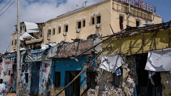 Destored buildings are seen after a deadly 30-hour siege by Al-Shabaab jihadists at Hayat Hotel in Mogadishu on August 21, 2022. - Sputnik International