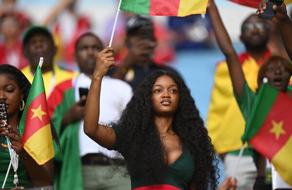 A fan of the Cameroon national team before the World Cup group stage match between Switzerland and Cameroon. - Sputnik International