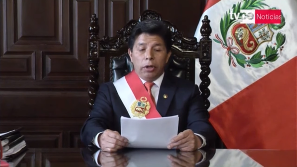 Peruvian President Pedro Castillo announced on state television on December 7, 2022, the immediate dissolution of the Congress and the imposition of decree law until new elections can be organized. - Sputnik International