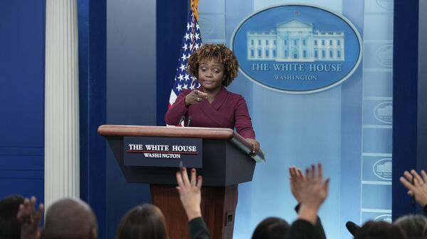 White House press secretary Karine Jean-Pierre calls on a reporter during the daily briefing at the White House in Washington, Thursday, Dec. 8, 2022.  - Sputnik International