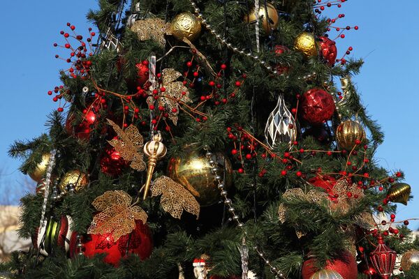 A Christmas tree decorated for New Year in Zaryadye Park in Moscow. - Sputnik International