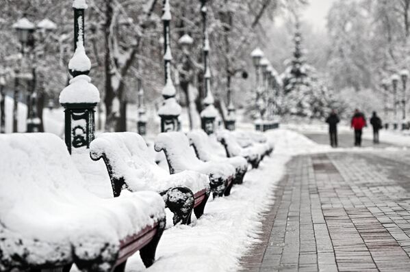 Snow in the Alexander Garden near the walls of the Moscow Kremlin. - Sputnik International