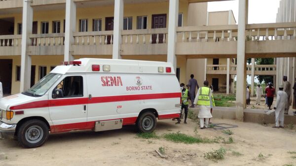 Am ambulance is station at the university of Maiduguri following a suicide attack at the University in Maiduguri, Nigeria, Monday, July 24, 2017.  - Sputnik International