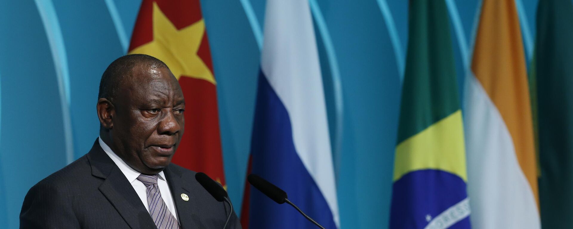 South Africa's President Cyril Ramaphosa speaks during the BRICS Business Council prior the 11th edition of the BRICS Summit, in Brasilia, Brazil, Wednesday, Nov. 13, 2019. - Sputnik International, 1920, 13.12.2022