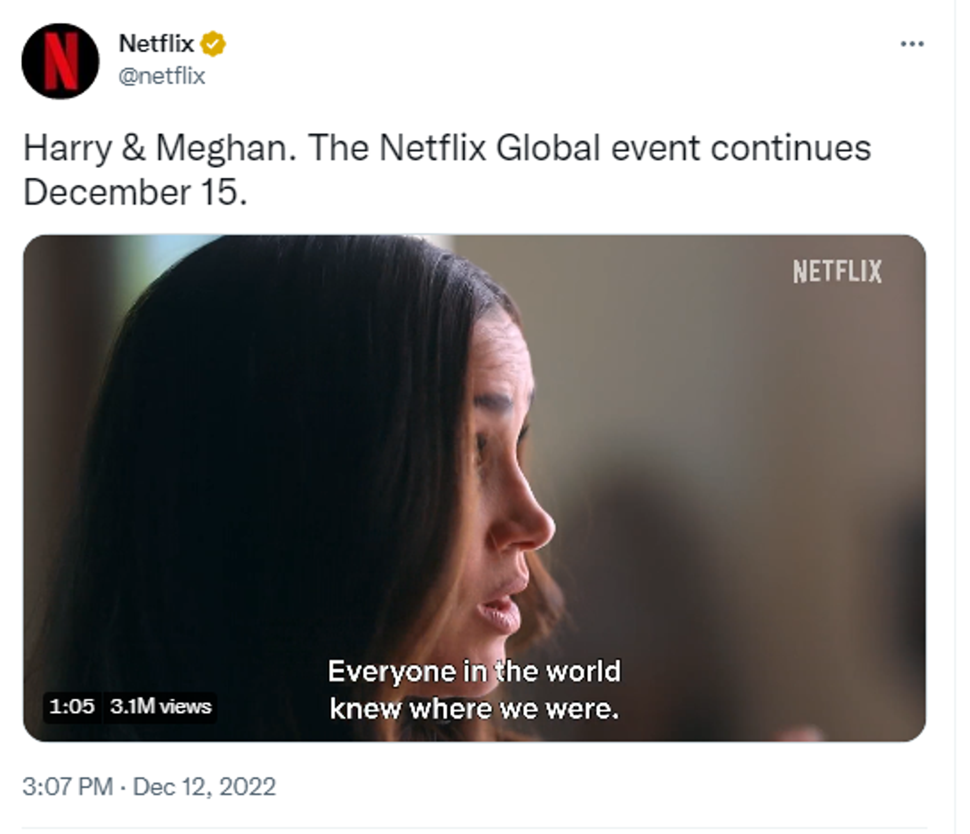 Twitter screenshot of Netflix series Harry & Meghan. - Sputnik International, 1920, 13.12.2022