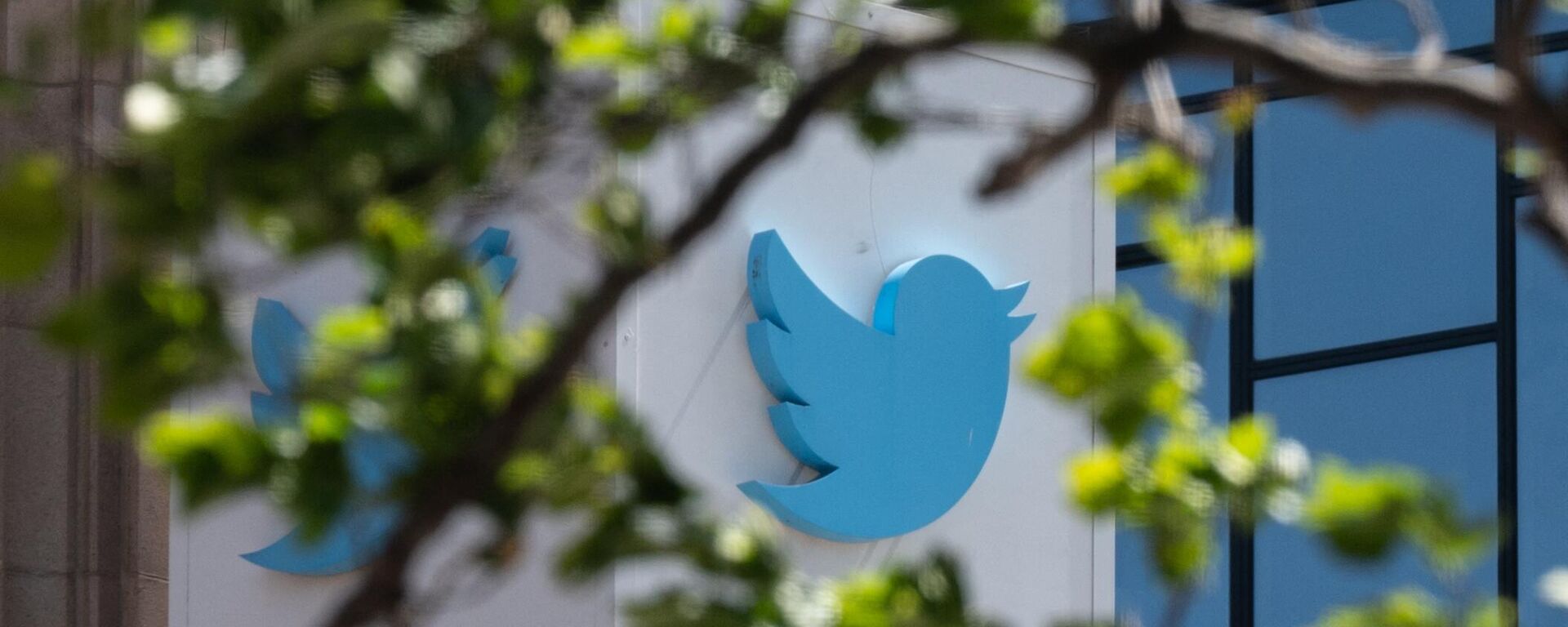 The Twitter logo is seen at their headquarters on April 26, 2022 in downtown San Francisco, California. - Sputnik International, 1920, 09.03.2023