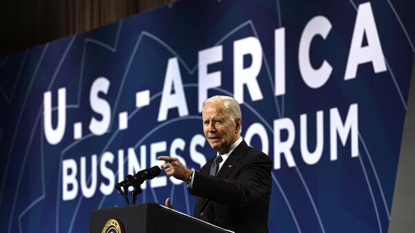 US President Joe Biden speaks at the US-Africa Business Forum during the US-Africa Leaders Summit at the Walter E. Washington Convention Center in Washington, DC on December 14, 2022.  - Sputnik International