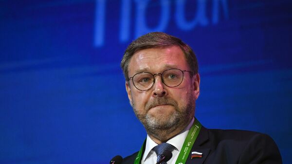 Deputy Chairman of the Federation Council of the Federal Assembly of the Russian Federation Konstantin Kosachev at the Primakov Readings international scientific and expert forum in Moscow. - Sputnik International