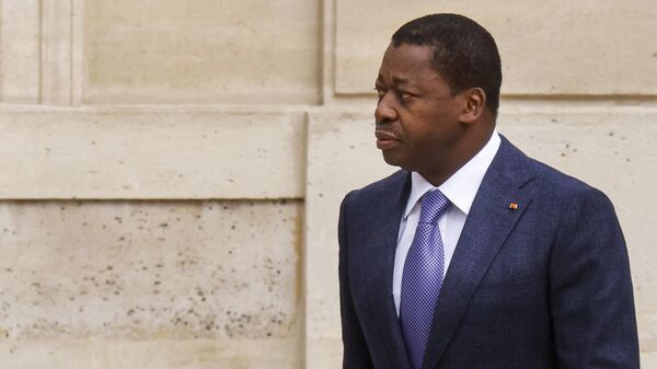 Republic of Togo's President Faure Essozimna Gnassingbe Eyadema arrives for a working lunch with his French counterpart at the Elysee Presidential Palace in Paris on April 9, 2021. - Sputnik International