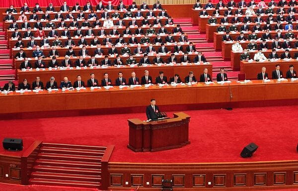 China&#x27;s President Xi Jinping delivers a speech at the opening of the XX Congress of the Communist Party of China. - Sputnik International