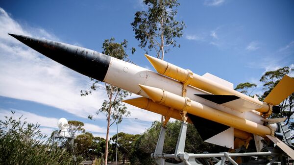 This picture taken on December 5, 2020 shows the Bristol Bloodhound radar guided surface-to-air missile in Woomera Village, some 488 kilometres north-west of South Australia's capital city of Adelaide.  - Sputnik International