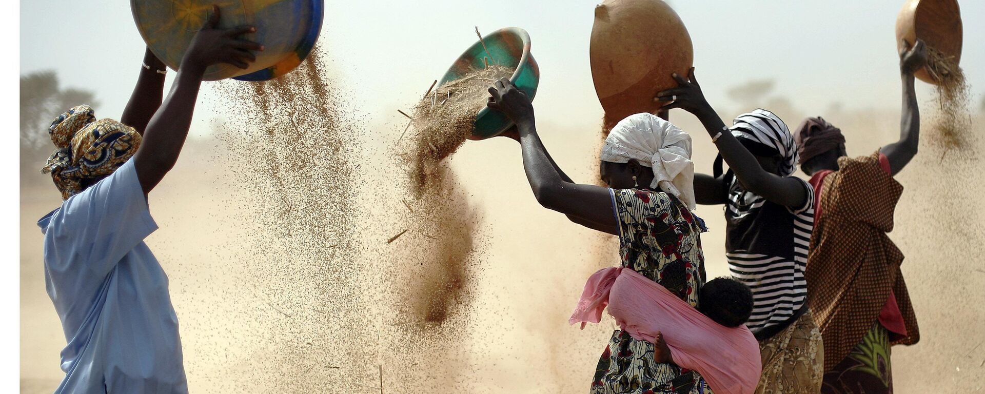 Malian women sift wheat in a field near Segou, central Mali, Jan. 22, 2013.  - Sputnik International, 1920, 19.07.2023