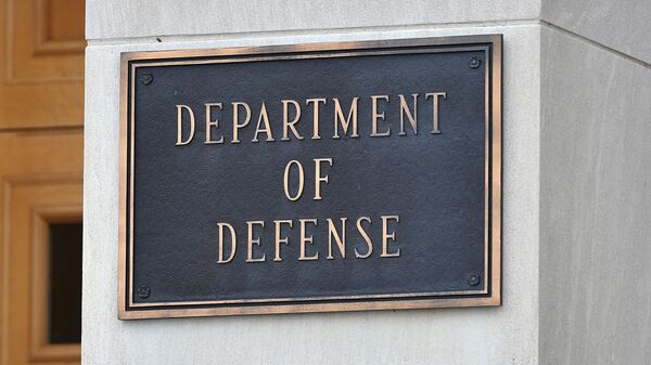 A Department of Defense plaque is seen outside the Pentagon in Washington, DC on October 6, 2021. - Sputnik International