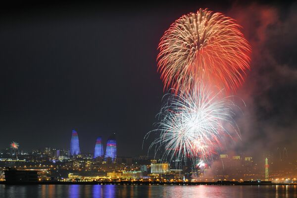Salut in celebratuion of New Year 2023 in Baku, Azerbaijan.  - Sputnik International