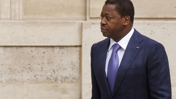 Republic of Togo's President Faure Essozimna Gnassingbe Eyadema arrives for a working lunch with French President at the Elysee Presidential Palace in Paris on April 9, 2021 - Sputnik International