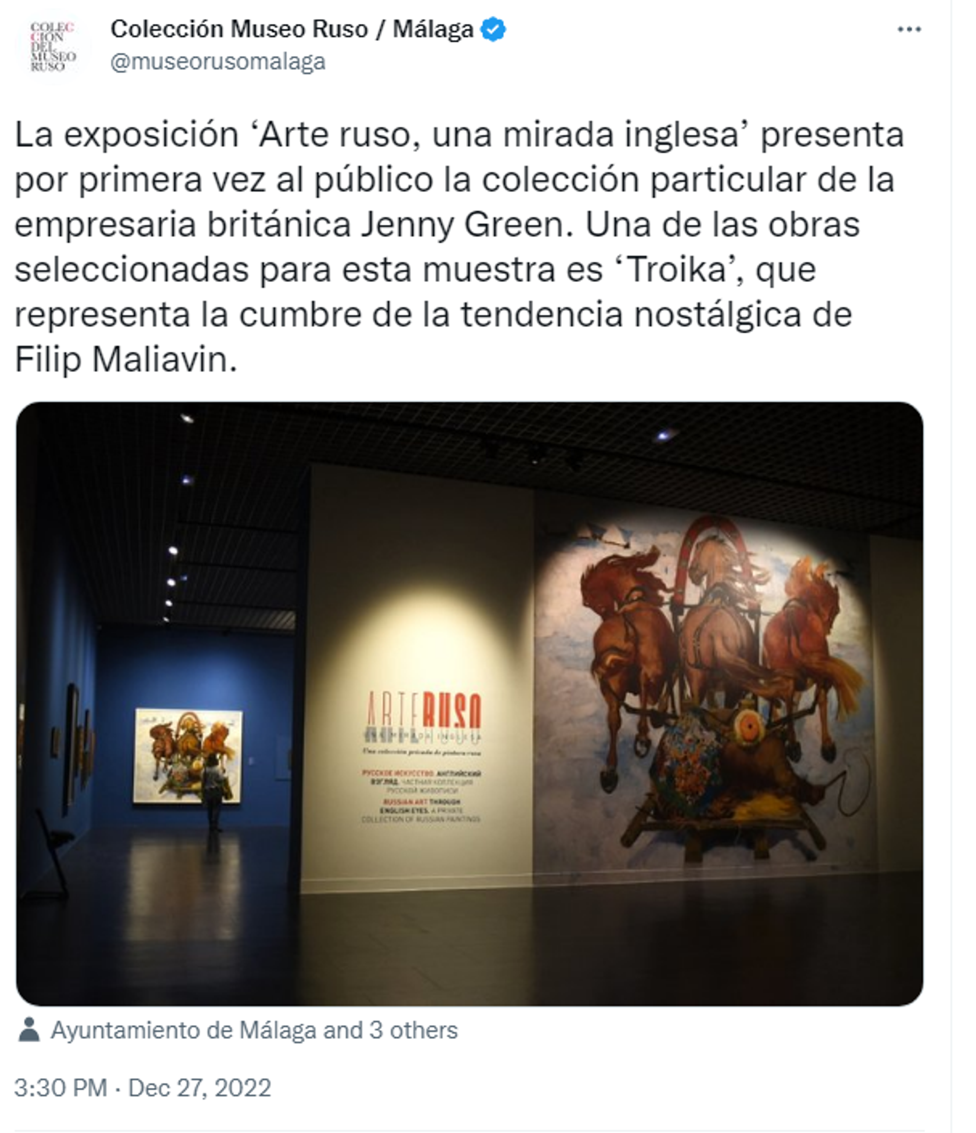 Screenshot of the Twitter account of a Russian art museum, Museo Ruso, in Málaga. - Sputnik International, 1920, 06.01.2023