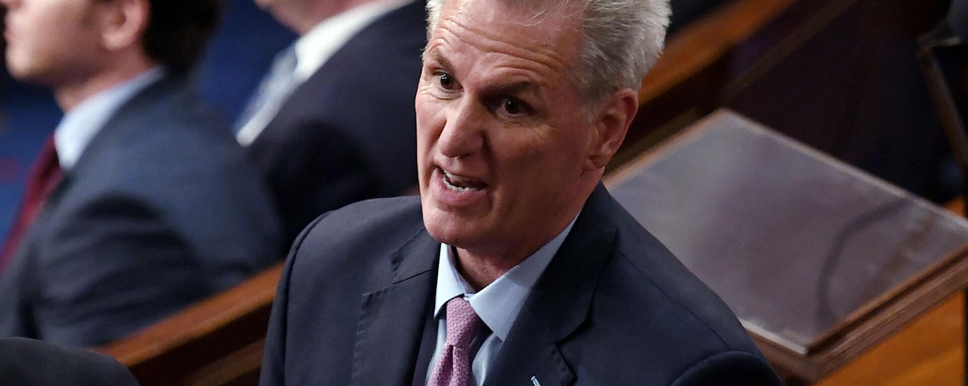 US Representative Kevin McCarthy (R-CA) reacts in the House Chamber at the US Capitol in Washington, DC, on January 6, 2023. - Sputnik International, 1920, 07.01.2023