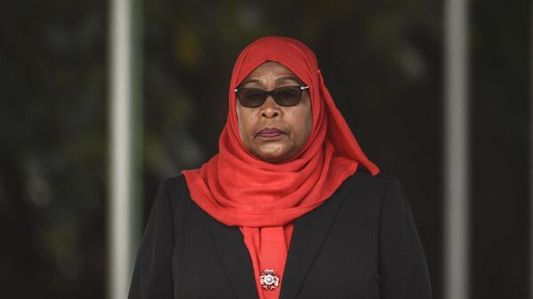 In this file photo taken on March 19, 2021 new Tanzanian President Samia Suluhu Hassan, inspects a military parade following her swearing-in as the country's first female president after the sudden death of President John Magufuli at the statehouse in Dar es Salaam, Tanzania.  - Sputnik International