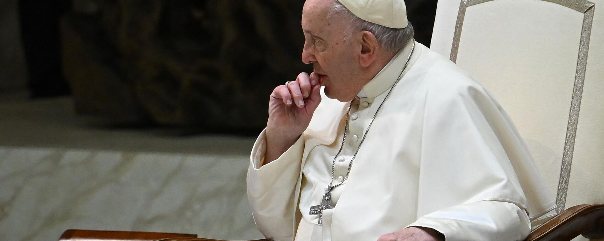 Pope Francis looks on during the weekly general audience on January 4, 2023 at Paul-VI hall in The Vatican - Sputnik International, 1920, 30.01.2023