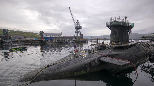 Vanguard-class submarine HMS Vigilant, one of the UK's four nuclear warhead-carrying submarines at HM Naval Base Clyde, Faslane, west of Glasgow, Scotland on April 29, 2019 - Sputnik International